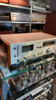 Technics M-11 Tapedeck in silber mit Holz Seiten fluor VU-Meter  1980 Japan
