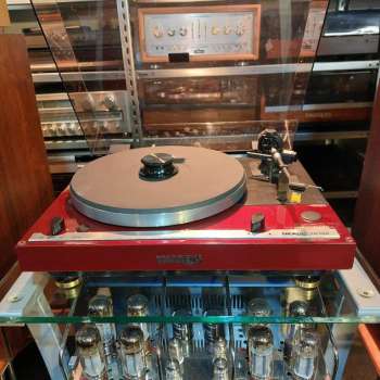 Preview: Thorens TD 320 in weinrot aus 1984 opto Endabschaltung