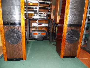 Preview: Martin Logan Sequel II German DG-Version Elektrostaten weinrot USA 1989